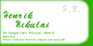 henrik mikulai business card